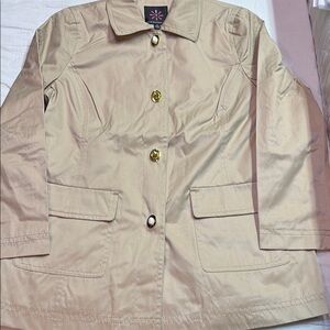 Isaac Mizrahi Women's Tan Mid-Length Raincoat, Classic Design, NWOT